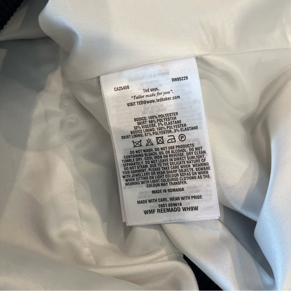 NWT Ted Baker Size 4 / US 10 Reemadd Mockable Navy Blue Short Sleeve Midi Dress - Picture 6 of 7